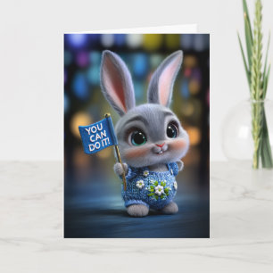 Schattige babykonijn in blauwe overall "Je kunt he Kaart