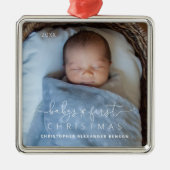 Schattige Baby's 1st Christmas Metal Ornament (Voorkant)