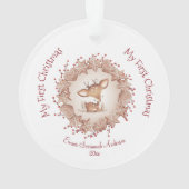 Schattige Baby's Eerste Kerst Ornament Herten Rood (achterkant)