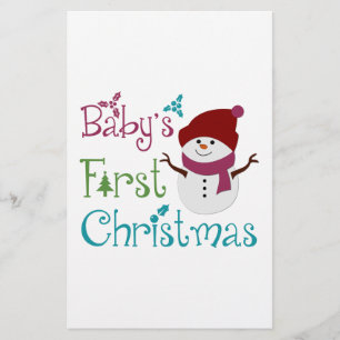 Schattige baby's eerste kerstdag briefpapier