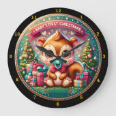 Schattige baby's eerste kerstdecoratie grote klok (Voorkant)