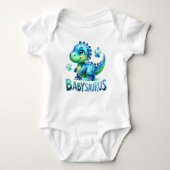 Schattige Babysaurus Cartoon voor Baby Romper (Voorkant)