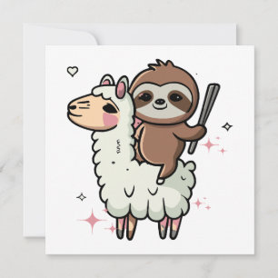 Schattige babyslooth en lama 