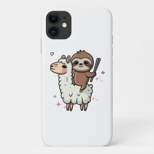 Schattige babyslooth en lama  iPhone 11 hoesje