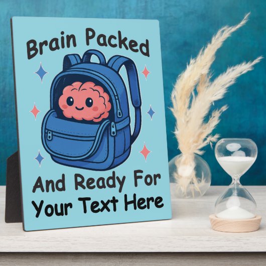 Schattige Back-to-School  "Brain Ready" Fotoplaat (Zijkant)