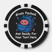 Schattige Back-to-School "Brain Ready" Poker Chips (Voorkant)