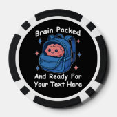 Schattige Back-to-School "Brain Ready" Poker Chips (Achterkant)