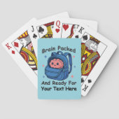 Schattige Back-to-School  "Brain Ready" Pokerkaarten (Achterkant)