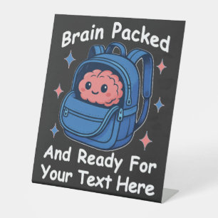 Schattige Back-to-School "Brain Ready" Reclamebord Met Voetstuk
