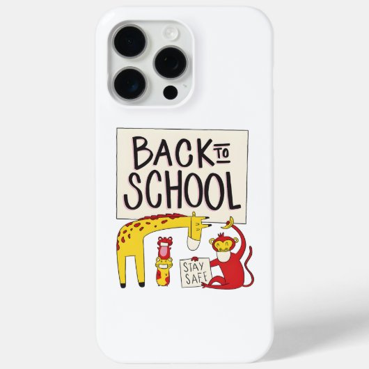 Schattige Back to School Dieren Veiligheidsontwerp Case-Mate iPhone Case (Achterkant)