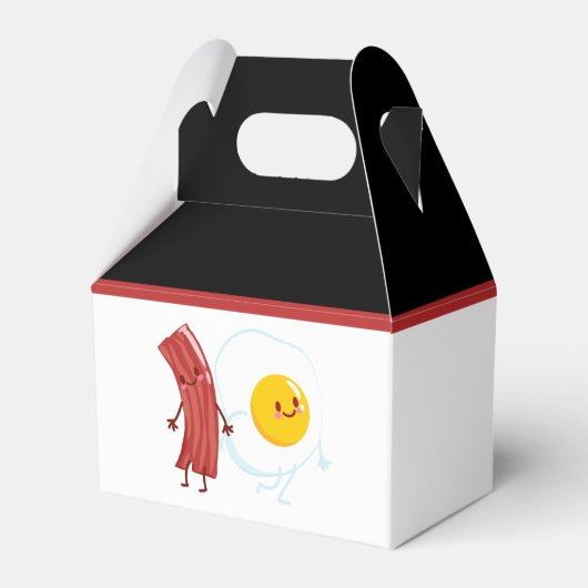 schattige Bacon-eieren Breakfast Bedankdoosjes (Achterkant)