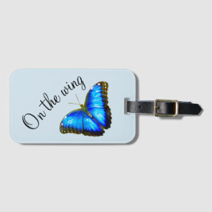 Schattige bagagelabel met Blue Butterfly "Op de vl
