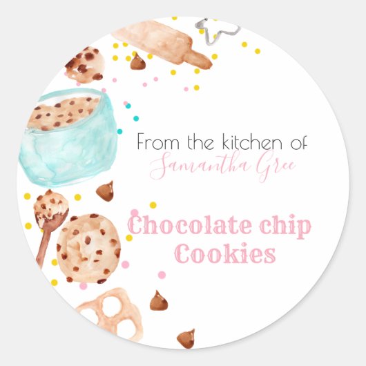 Schattige bakken voedselproduct sticker label (Voorkant)