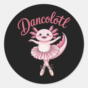 Schattige Ballerina Ballet Axolotl Dance Funny Gif Ronde Sticker