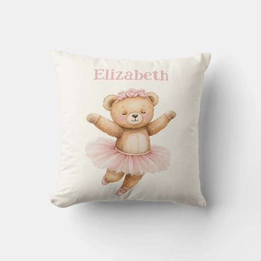 Schattige ballerina beer kussen (Voorkant)