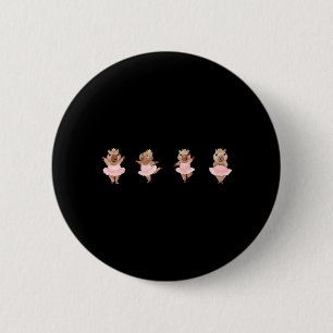 Schattige Ballerina Capybara Doet Ballet Dans Ronde Button 5,7 Cm