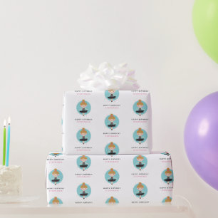 Schattige Ballerina in Zwart Jurk Kids Verjaardags Cadeaupapier