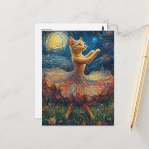 Schattige Ballerina Kitty Briefkaart