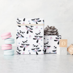 Schattige Ballerina Panda Beren Ballerina Dans Cadeaupapier