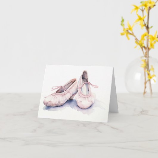 Schattige Ballet Slippers BLANK Kaart (Gele Bloem)