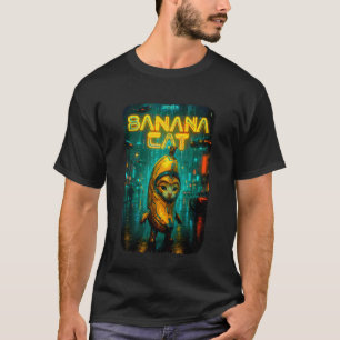 Schattige Banaan Kat Gelukkige Bananacat Meme Kitt T-shirt
