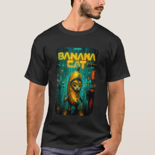 Schattige Banaan Kat Gelukkige Bananacat Meme Kitt T-shirt