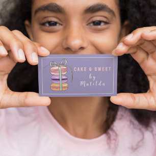 Schattige banketbakker Macaroons Bakkerij Paarse & Visitekaartje