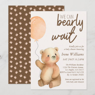 Schattige Barly Wait Teddy Bear Baby shower Kaart