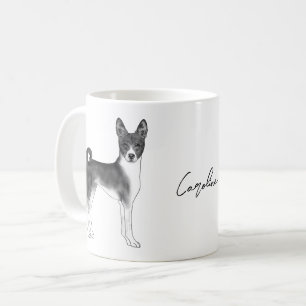 Schattige Basenji-hond in zwart-wit & aangepaste t Koffiemok