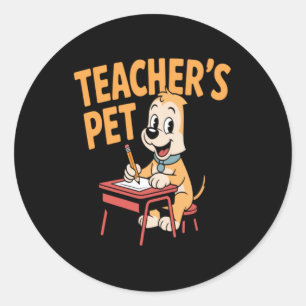 Schattige basisschoolleerling Hond Grappige lerare Ronde Sticker