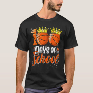 Schattige Basketbal 100 Dagen School Leraar Gelukk T-shirt