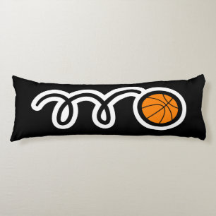 Schattige basketbal cartoon aangepaste naam kinder lichaamskussen