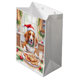 Schattige Basset Hound die Kerstkoekjes Smeult Medium Cadeauzakje