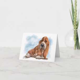 Schattige Basset Hound Puppy Cartoon Bedankkaart