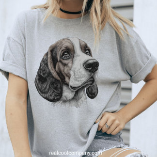 Schattige Basset Hound Sketch Schattigee Hondenlie Tri-Blend Shirt