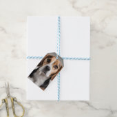 Schattige Beagle Cadeaulabel (Met Touw)