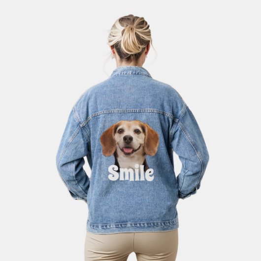 Schattige Beagle Dog Face Smile Modern Denim Jacket (Model)