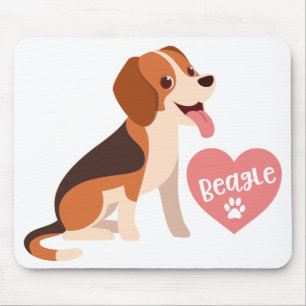 Schattige Beagle Gift Funny Cartoon Puppy Hondenli Muismat