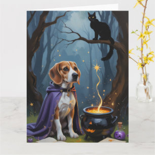 Schattige Beagle Halloween Schildering Kaart