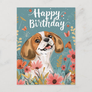 Schattige Beagle hond Gefeliciteerd Verjaardag  Briefkaart