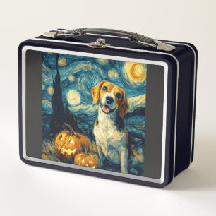 Schattige beagle Hond Halloween Jack O Lantern Pom