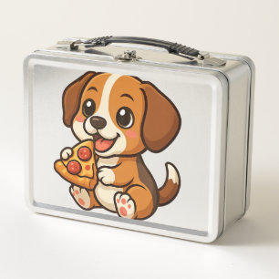Schattige beagle hond pizza pizza liefhebbers cart