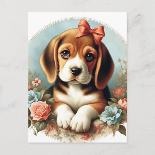  Schattige Beagle Puppy Briefkaart (Voorkant)