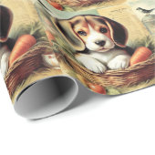  Schattige Beagle Puppy Cadeaupapier (Rol Hoek)