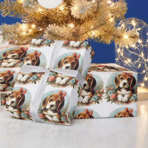 Schattige Beagle Puppy Cadeaupapier