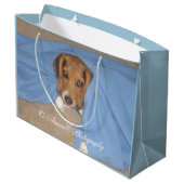 Schattige beagle puppy grote cadeautas (Achterkant Gekanteld)