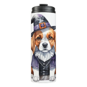 Schattige Beagle Puppy Halloween Spooky Seizoen Thermosbeker