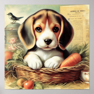 Schattige Beagle Puppy Poster