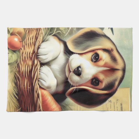 Schattige Beagle Puppy Theedoek (Horizontaal)