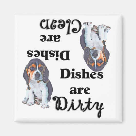 Schattige Beagle Puppy Vaatwasser Magnet Magneet (Voorkant)
